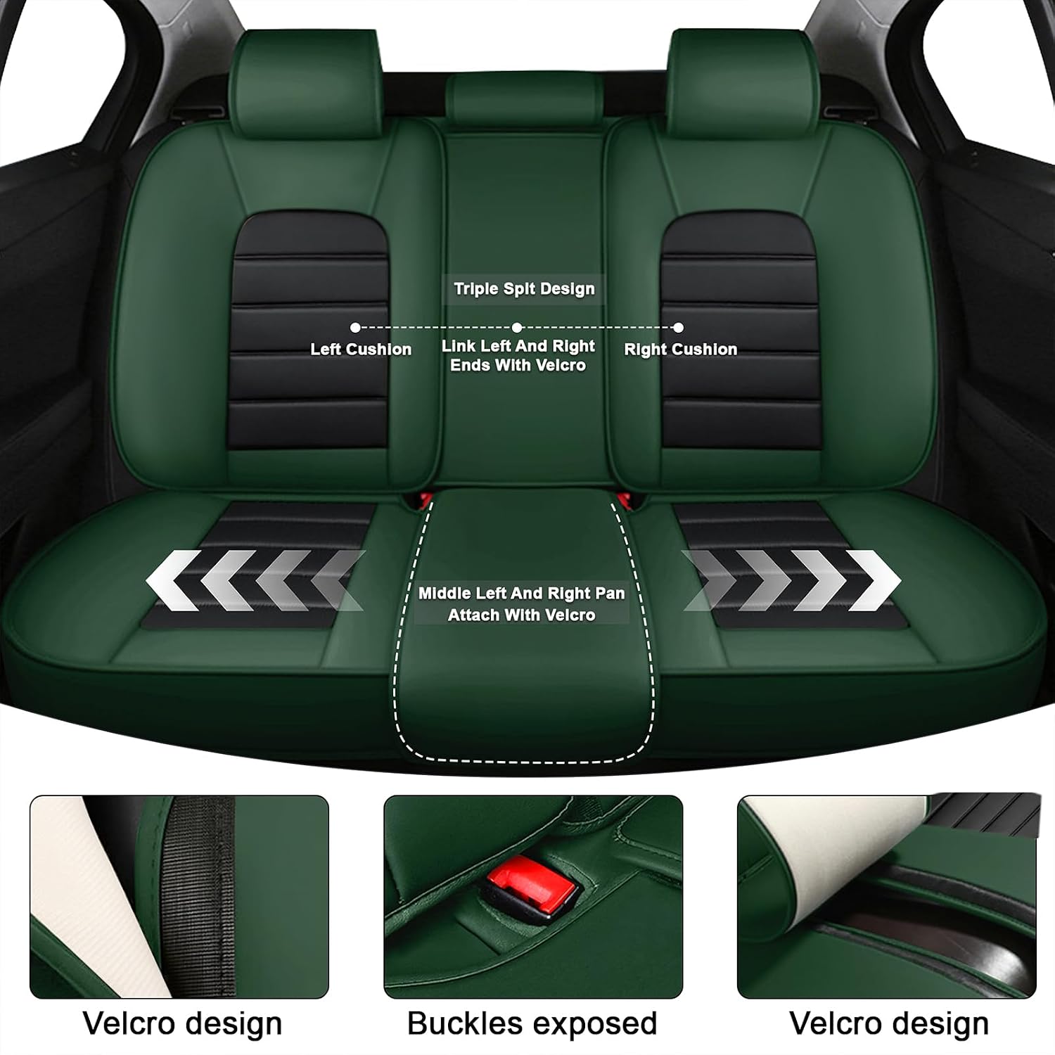 5 Seat Covers for Subaru Outback 2000-2026 Breathable Car Seat Covers,Anti-Slip Waterproof Car Seat Protectors with Airbag,Automotive Vehicle Cushion with Storage Pockets (Standard,Green)