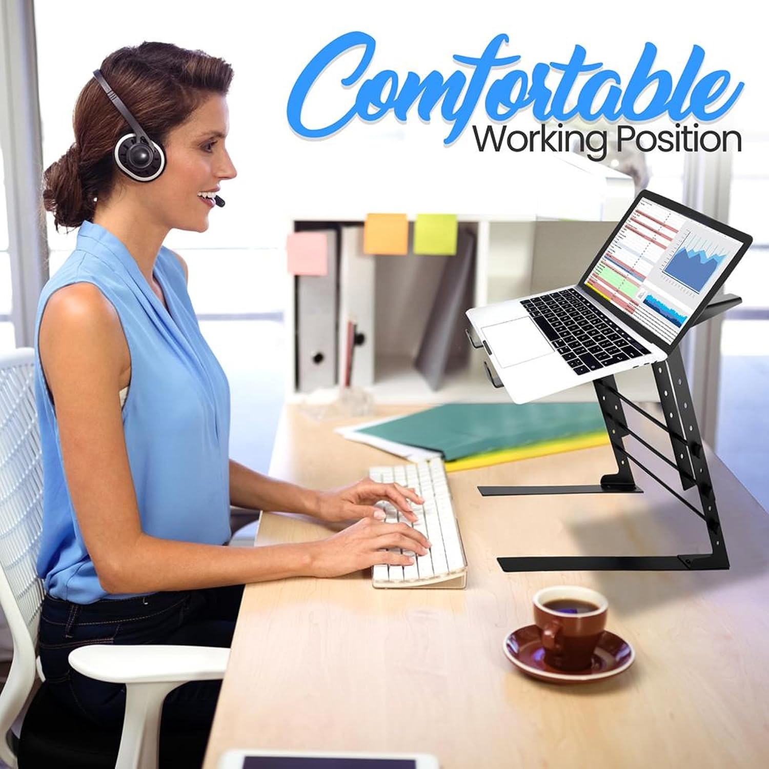 Pyle Portable Dual Laptop Stand - Standing Table with Adjustable Height, Ergonomic Design & Anti-Slip Prongs for DJ Mixer, Sound Equipment, Workstation, Gaming & Home Use - PLPTS38, Black (Pack of 6)