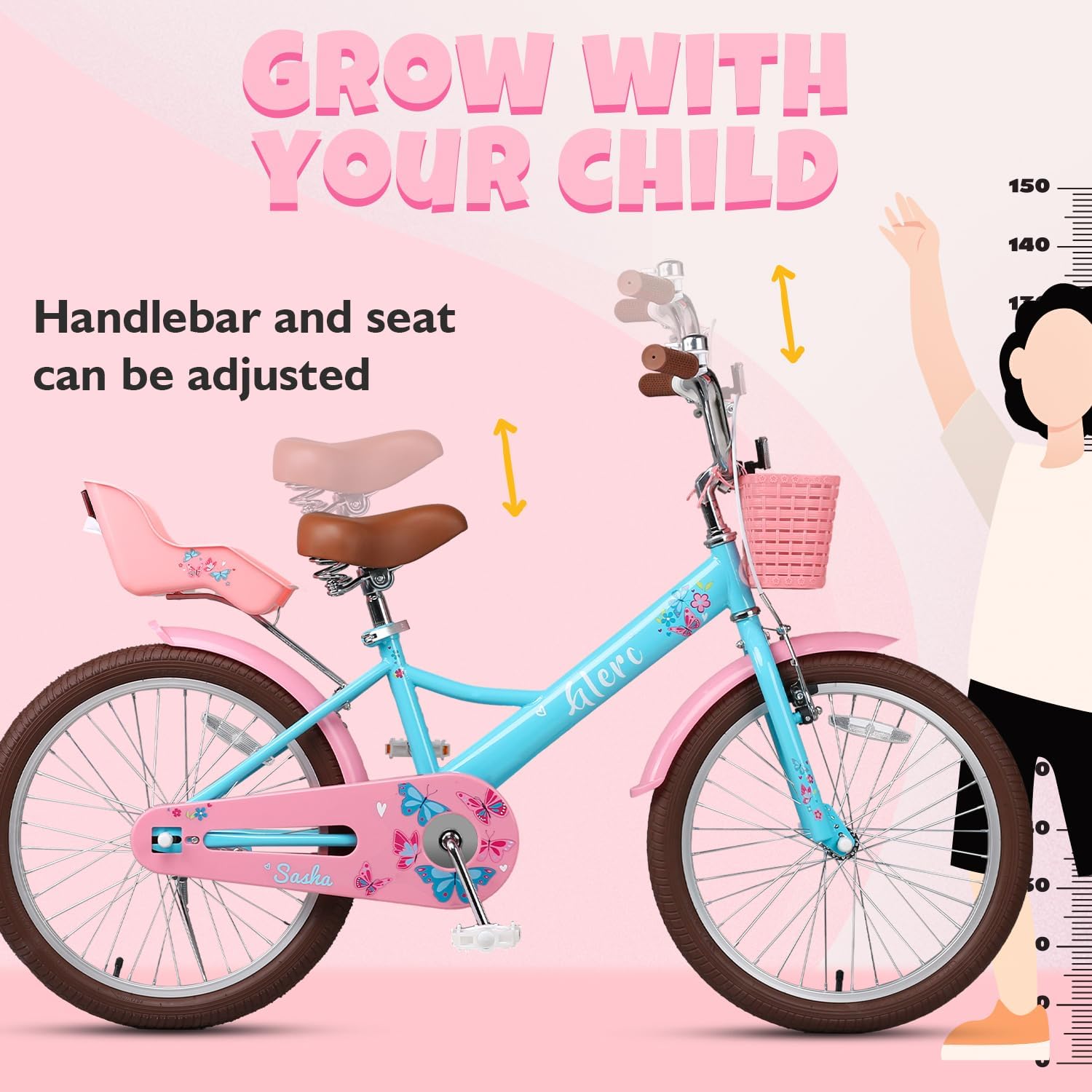 Glerc 20 24 Inch Kids Bike, Kids Mountain Bike for Boys and Girls Ages 6-15, 21-Speed Skyline Bicycle with Front Suspension and Disc Brakes, Multiple Colors