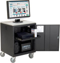 Global Industrial Audio Visual Cart w/Lockable Cabinet, 500 Lb. Capacity, Black