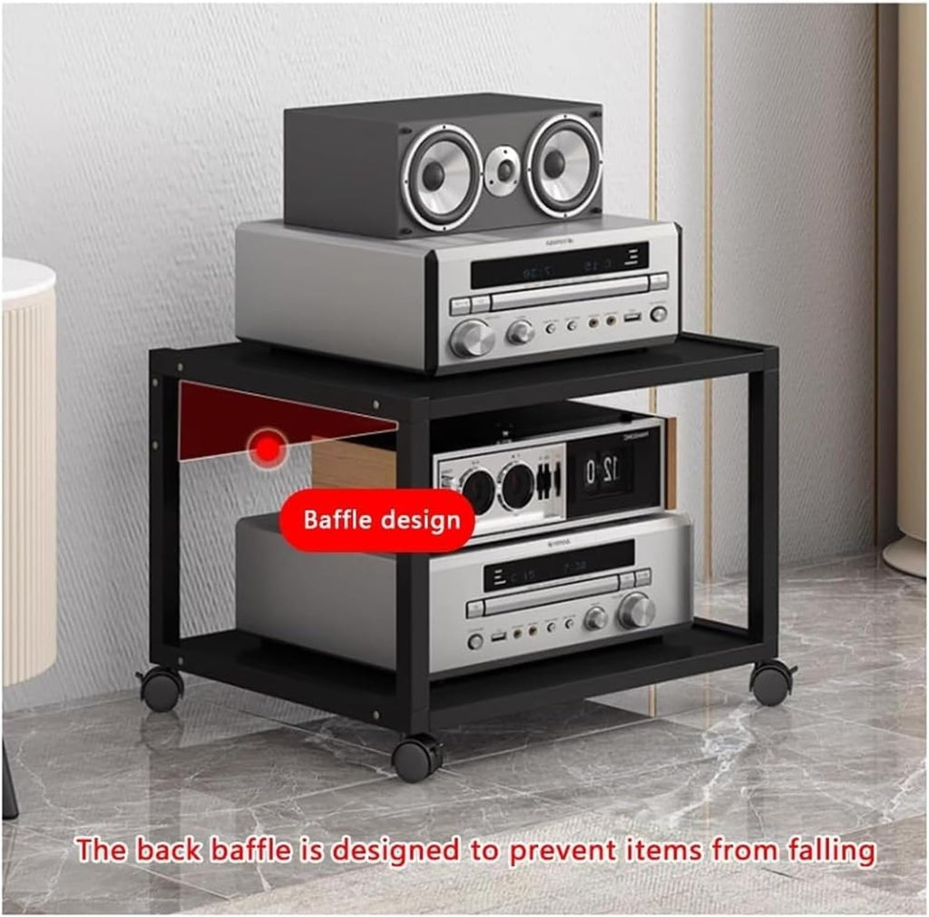 7-Tier HIFI Stand,10cm Height-Adjustable Shelf, Media Tower for Audio Equipment, Streaming Devices Cabinet Audio Rack, Large Capacity Media Storage Rack