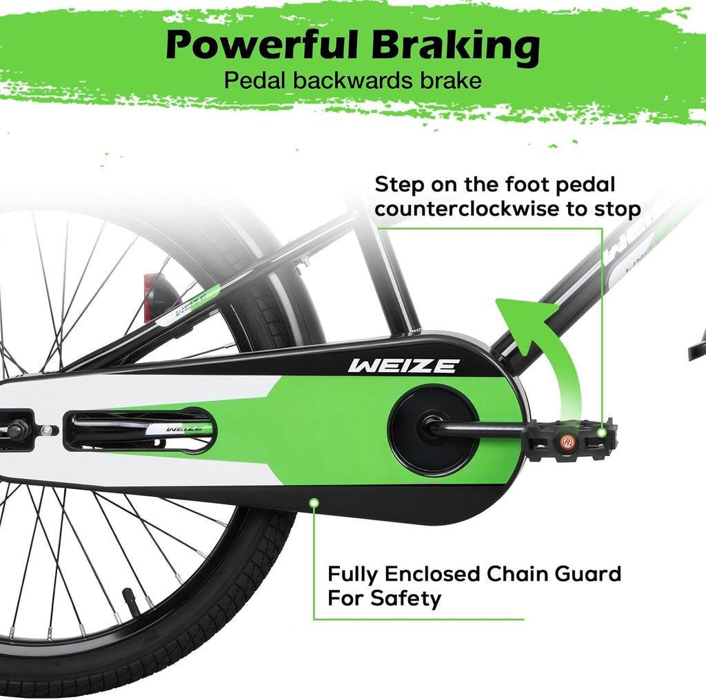 WEIZE Kids Bike, 16 20 Inch Children Bicycle for Boys & Girls Ages 4-12 Years Old, Rider Height 41-62 Inch, Adjustable Seat & Handlebars, Coaster Brake, Multiple Color Options