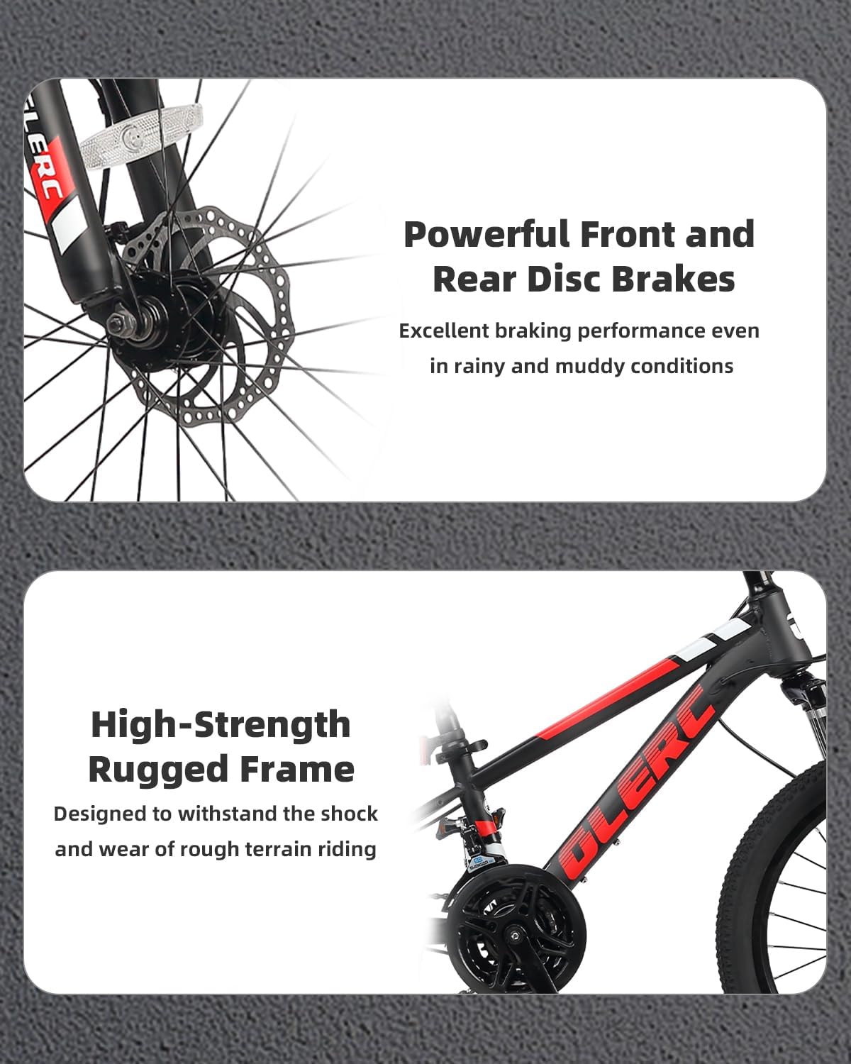 Glerc 20 24 Inch Kids Bike, Kids Mountain Bike for Boys and Girls Ages 6-15, 21-Speed Skyline Bicycle with Front Suspension and Disc Brakes, Multiple Colors