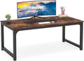Tribesigns Modern Computer Desk, 70.8 x 35.4 inch Large Executive Office Desk Computer Table Study Writing Desk Workstation for Home Office,Rustic/Black