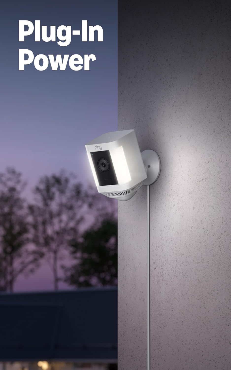 Ring Spotlight Cam Plus, Battery (newest model), Home or business security with HD video, Two-Way Talk, Color Night Vision, and Security Siren, White