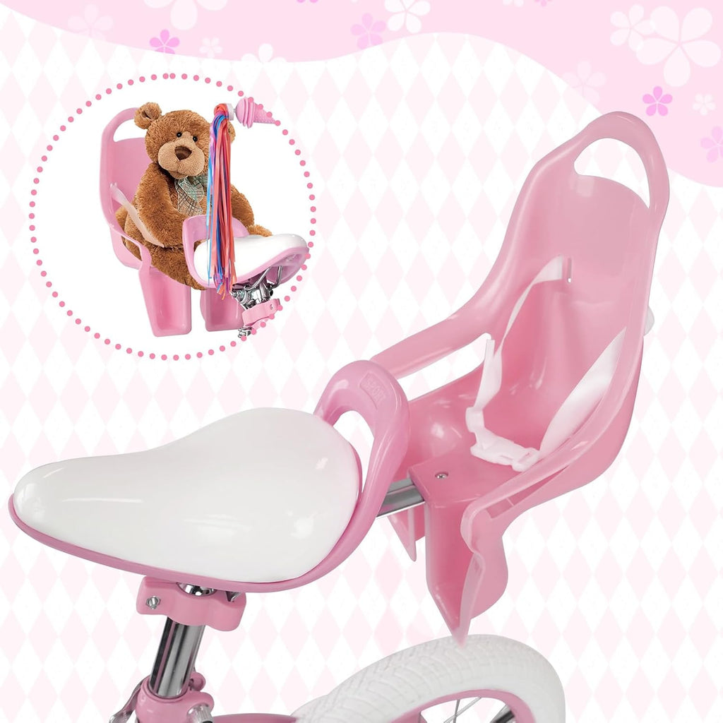 Glaf Toddler Girls Bike for Age 2-9 Years Old 12 14 16 Inch Girls Bike with Training Wheels and Doll Seat Kids Bike Bicycle with Basket