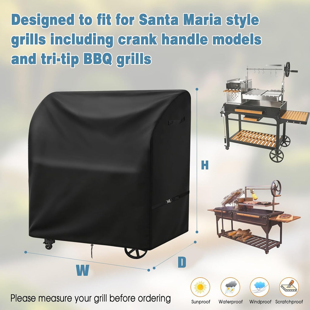 Santa Maria Grill Cover for MCP Island Grills BBQ Argentine Wood Fire & Charcoal BBQ Grill, Waterproof Heavy Duty BBQ Cover-30 D x 41' W x 42' H