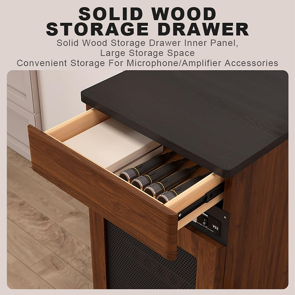 Walnut Media Storage Cabinet - 52x55x108cm, DVD Display & Audio Tower for Game Consoles, DVD Players, and Media Equipment - Stylish Console Cabinet with Storage Rack