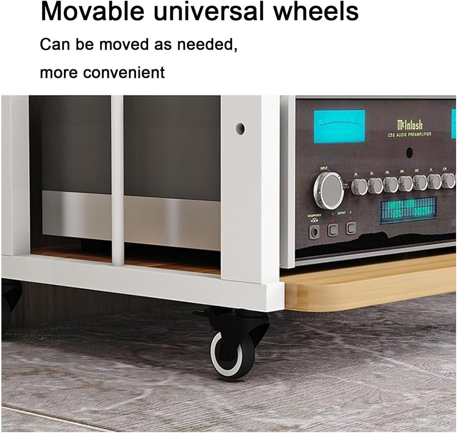 Tier spacing Adjustable Amplifier Racks Mobile Audio and Video Equipment Rack Professional Audio Equipment Cabinet Audio-Visual Tripod with Wheels (Color : A-50X45X100cm)