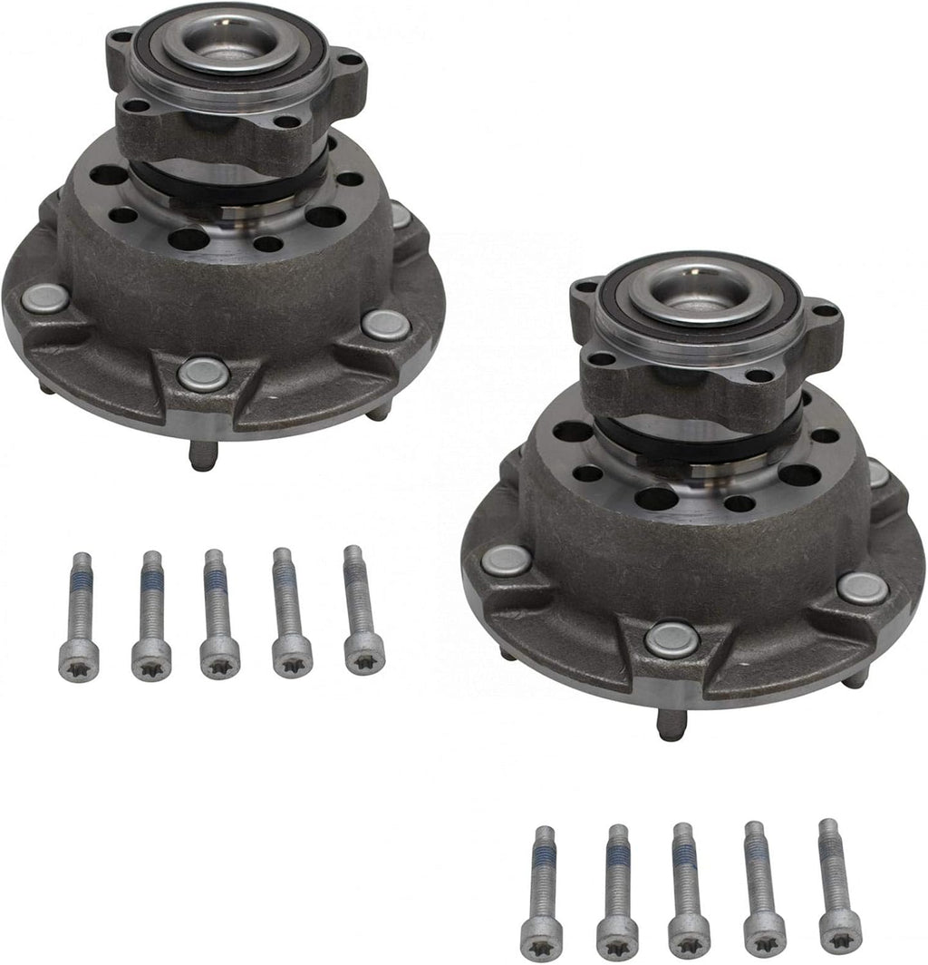 TRQ 2 Piece Front Wheel Bearing & Hub Assembly Set with ABS Sensor Compatible with 2015 Ford Transit-250 2015-2017 Transit-350 2015-2018 Transit-350 HD