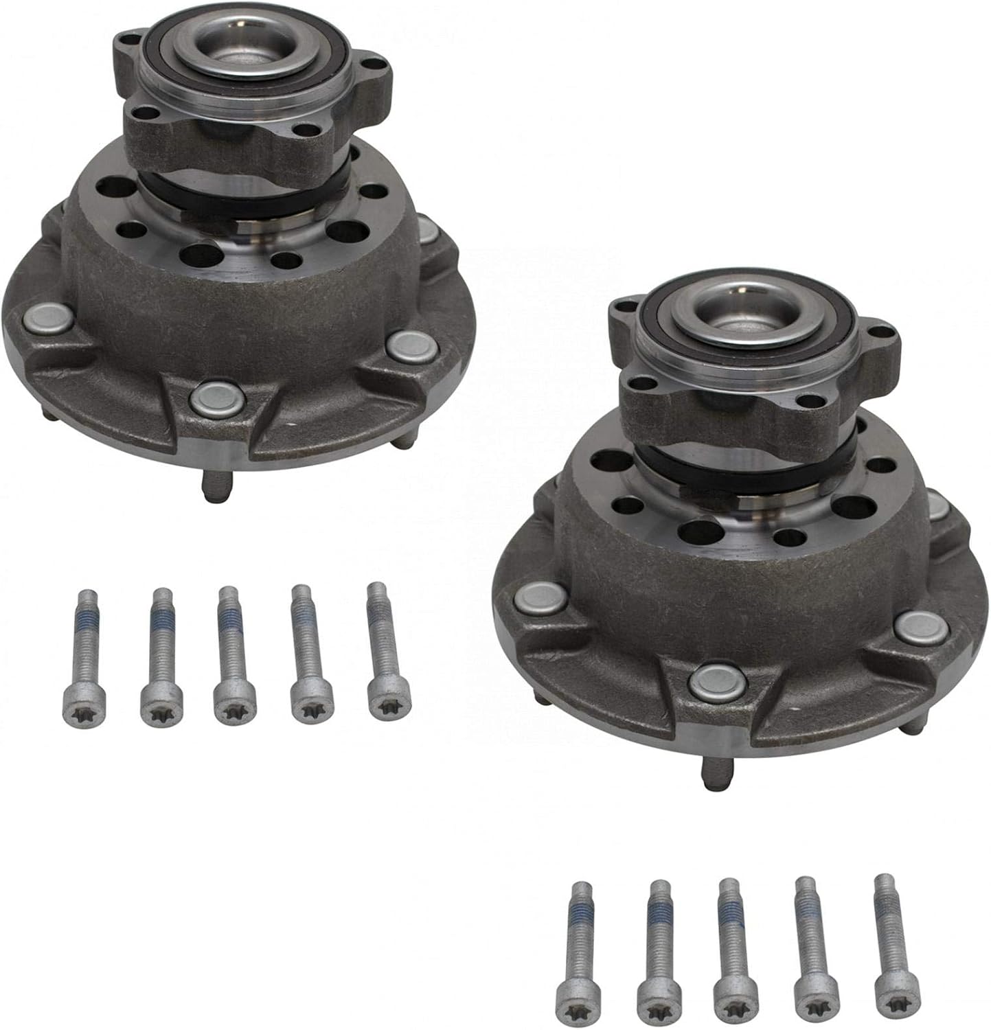 TRQ 2 Piece Front Wheel Bearing & Hub Assembly Set with ABS Sensor Compatible with 2015 Ford Transit-250 2015-2017 Transit-350 2015-2018 Transit-350 HD