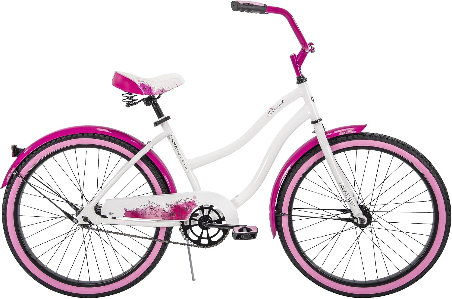 Huffy Cruiser Bike, Fairmont or Woodhaven Model, 20/24/26 Inch Sizes, Perfect for Casual Rides, Ergonomic Design, Rear Rack and Basket on Woodhaven Model, Simple Coaster Brakes, Multiple Color Options