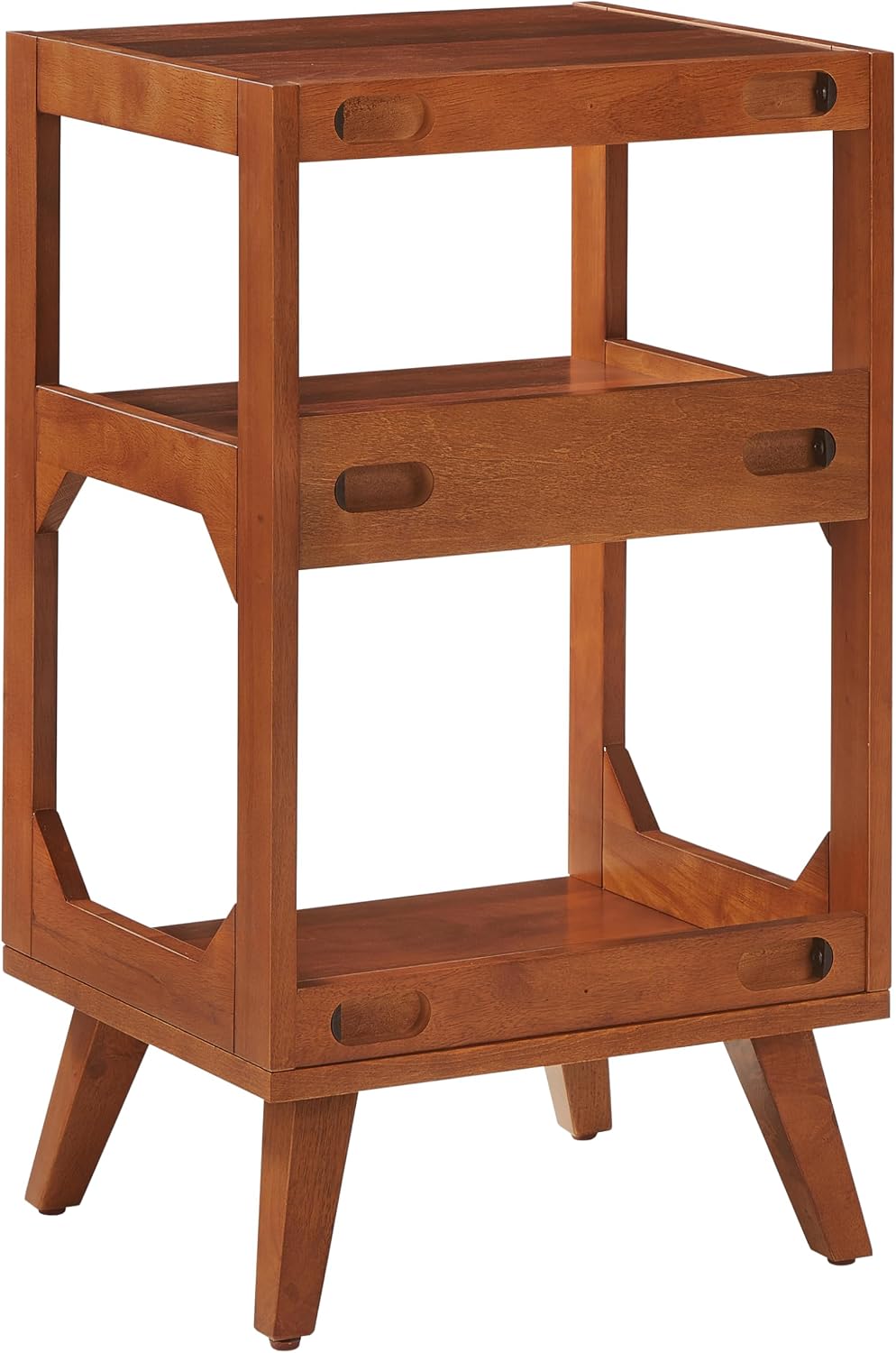 Crosley Furniture Asheville Mid-Century Modern Media Console Record Player Stand, Storage for Vinyl Records, Walnut