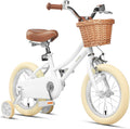 Petimini Vintage Kids Bike for Girls, 12–20 Inch Classic Bicycle with Wicker Basket & Bell, High Tensile Steel Frame, Training Wheels (12–18'), 85% Pre-Assembled, Retro Bike for Outdoor Riding