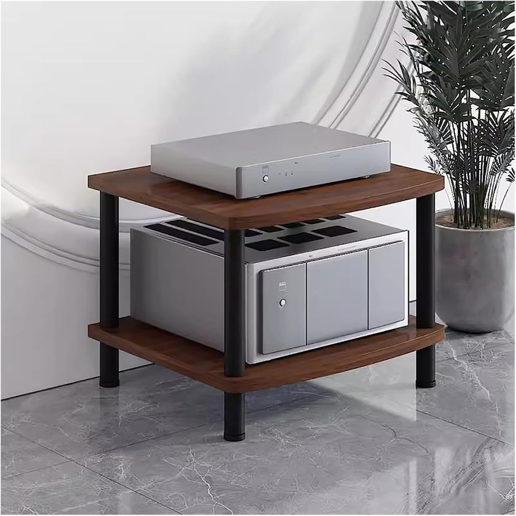 Heavy Duty Media Stand Audio/Video Component Cabinet, 2/3/ 4 Tier Home/Living Room Modern Stereo Racks and Stands, Electronics Equipment Shelf Unit, Dark Brown-H 44cm