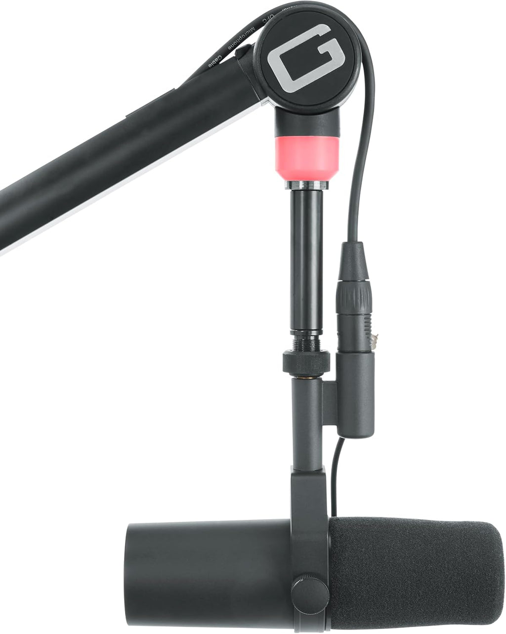 Gator Frameworks Professional Desktop Broadcast/Podcast Microphone Boom Stand with On-Air Indicator Light, Blue,Violet, & Red (GFWMICBCBM4000)