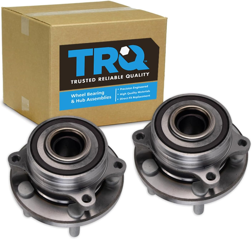 TRQ Front Left and Right Wheel Bearing and Hub Assembly Set 2 Piece Compatible with 2015-2017 Ford Mustang Shelby GT350 2018-2021 Mustang GT 2017-2022 GT