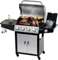 MASTER COOK 4+1 Burners Gas Grill, 518 Sqin Cooking Area, 52,000 BTU Propane Grill with Side Burner, Stainless Steel Cabinet Grill, Silver & Black