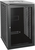 Tecmojo 18U Wall Mount Rack Network Cabinet for 19' IT Equipment,with Lockable Mesh Door and Side Panels,Cooling Fan,Black,17.7inch Depth for AV/Computer/Electronics Equipment Data Rack