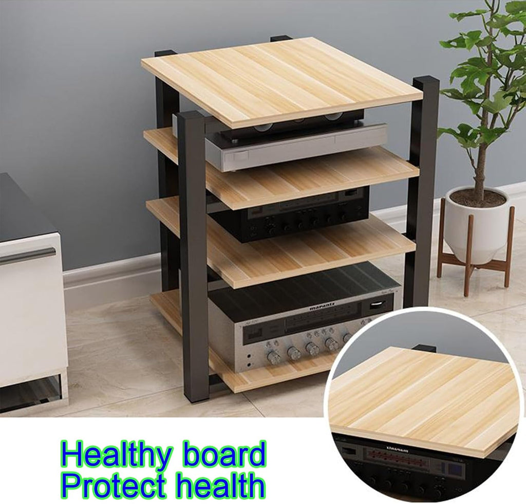 Modern Media Storage Cabinet, Audio Video Stand, AV Tower Rack, Stereo Media Cabinet, Black Entertainment Center (70x55x65cm) - Stylish Home Organization Solution
