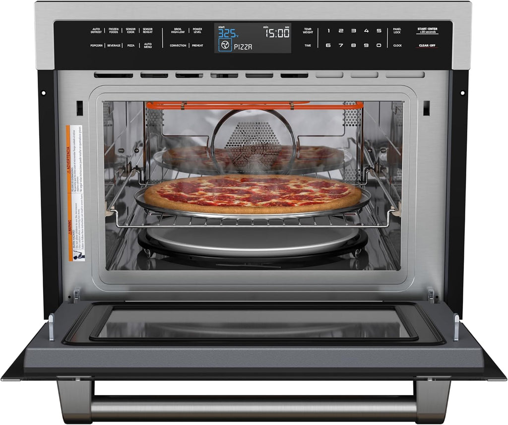 KoolMore Reserve 24 in. 1.6 cu. ft. Built-in Convection Microwave Oven with 10 Power Levels, Sensor Cooking, Bake, Roast, Broil, Defrost, 1750 Watts, UL Certified in Black Stainless-Steel
