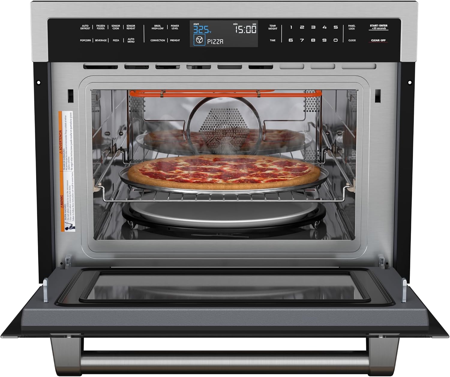 KoolMore Reserve 24 in. 1.6 cu. ft. Built-in Convection Microwave Oven with 10 Power Levels, Sensor Cooking, Bake, Roast, Broil, Defrost, 1750 Watts, UL Certified in Black Stainless-Steel