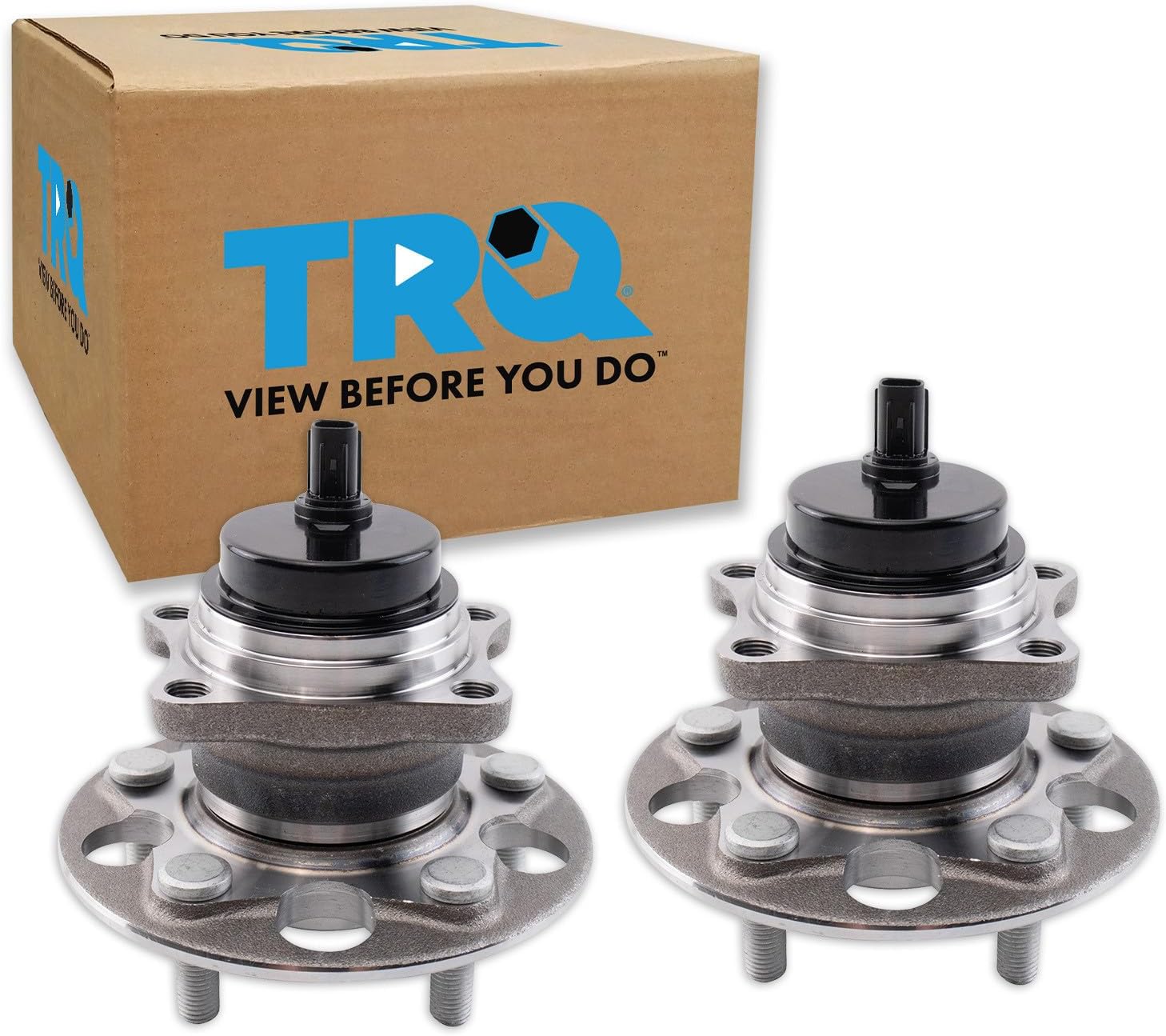 TRQ Rear Driver and Passenger Side Wheel Bearing and Hub Assembly Set 2 Piece Compatible with 19-23 Toyota RAV4 Front Wheel Drive Japan Built Models 1st VIN Digit J 20-23 Camry Front Wheel Drive