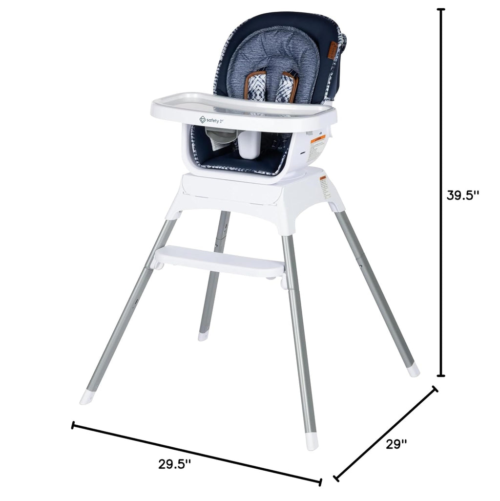 Safety 1st Grow and Go Infant High Chair, Convertible High Chairs for Babies and Toddlers - Rotating Baby High Chair for Eating, Navy Ink