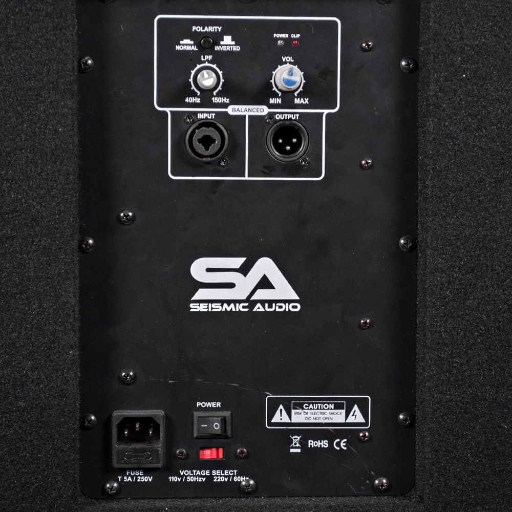 Seismic Audio - Mini-Tremor_Pair - Pair of Powered 12' Pro Audio/DJ Subwoofer Cabinets - Active 12 Inch PA/DJ/Band Live Sound Subwoofers