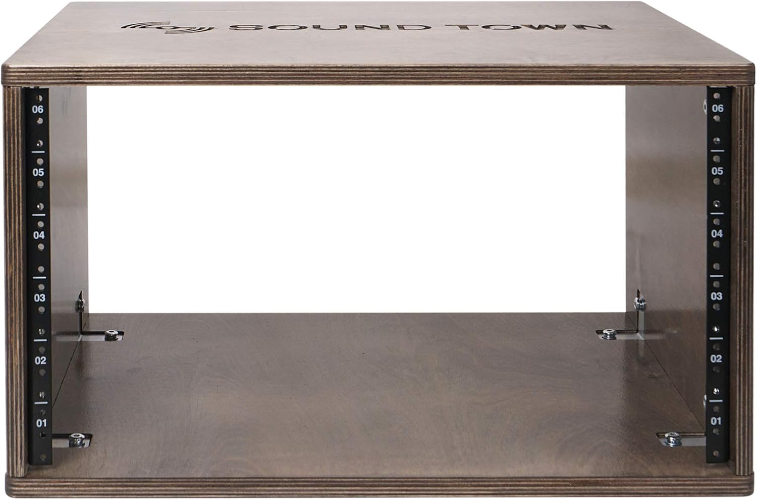 Sound Town DIY 6U Studio Rack with Solid Baltic Birch Plywood, Weathered Brown (SDRK-Y6B)