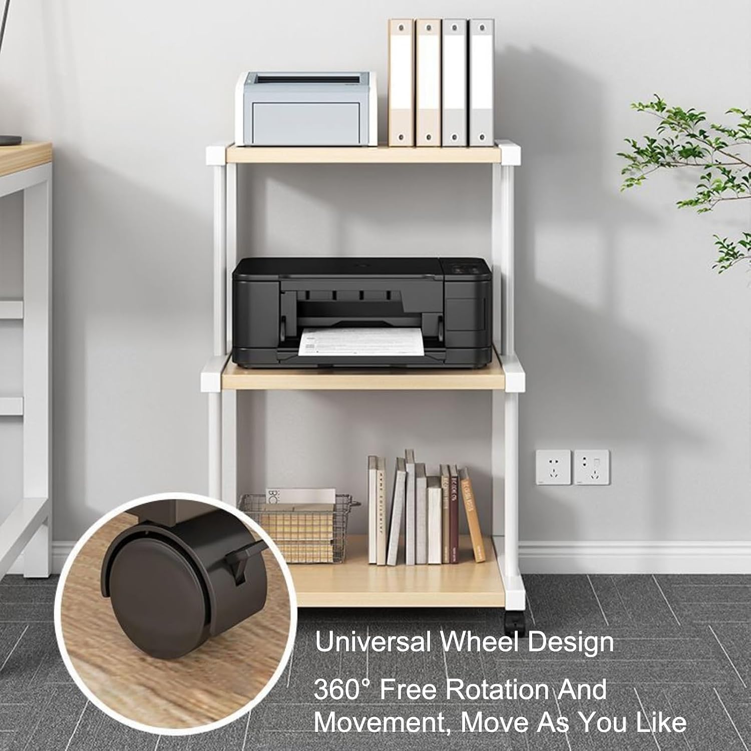 3-Tier AV Media Stand, Stereo Cabinet & Record Player Stand - Audio Furniture for DVD Players, Living Room, Gaming Room & Music Studio - Stylish Black Design