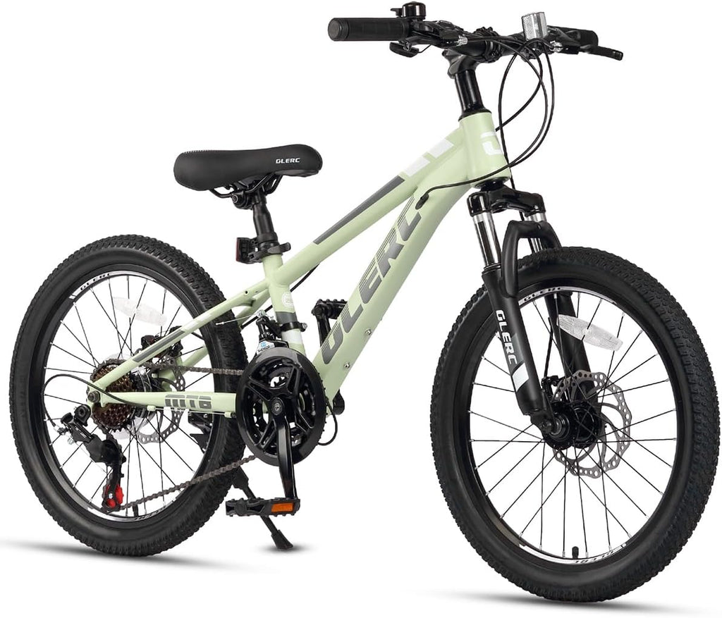 Glerc 20 24 Inch Kids Bike, Kids Mountain Bike for Boys and Girls Ages 6-15, 21-Speed Skyline Bicycle with Front Suspension and Disc Brakes, Multiple Colors