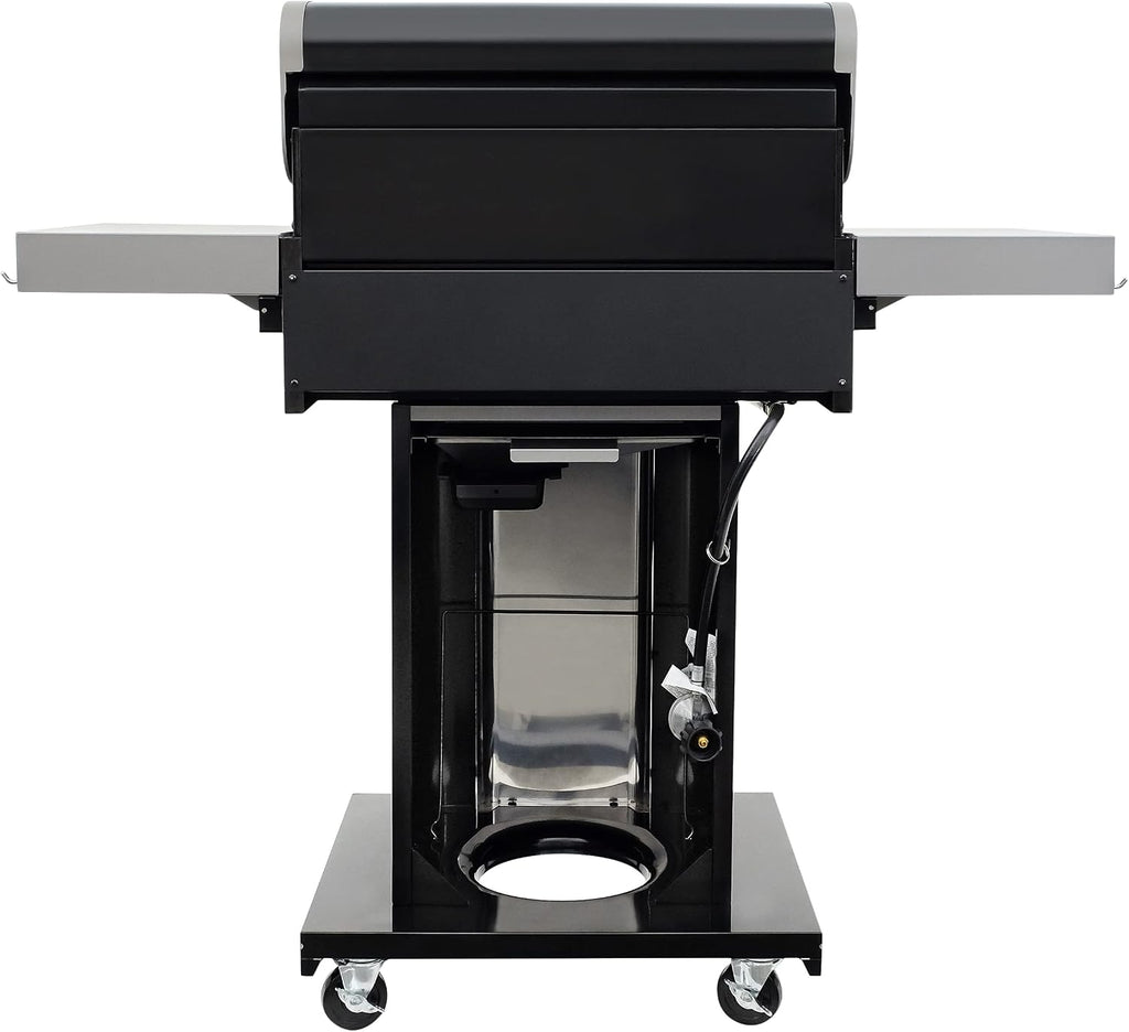 Permasteel 3-Burner Propane Gas Grill, 30,000 BTUs BBQ Grill with Cast Iron Grates, Foldable Side Tables & Tool Hooks, Outdoor Grill, Black