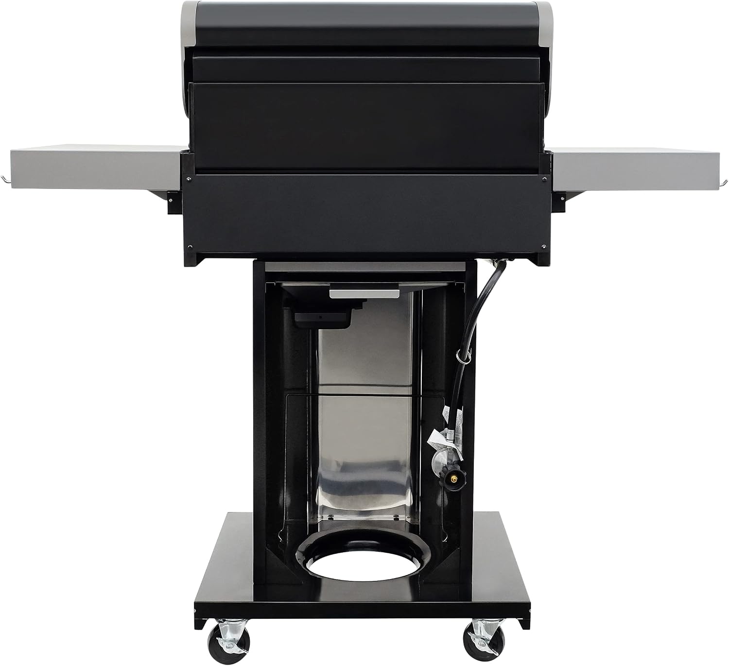 Permasteel 3-Burner Propane Gas Grill, 30,000 BTUs BBQ Grill with Cast Iron Grates, Foldable Side Tables & Tool Hooks, Outdoor Grill, Black