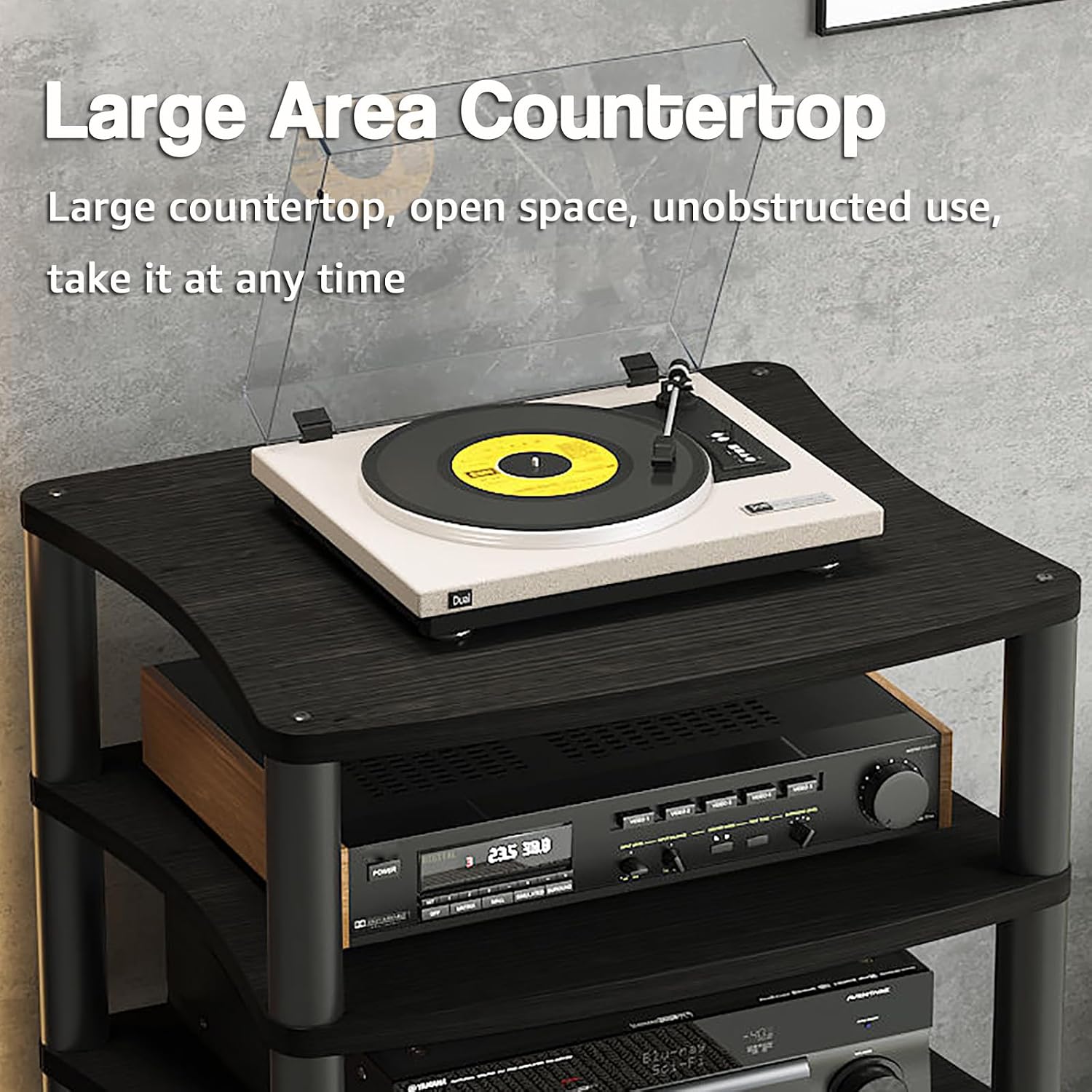 3-Tier Audio Rack Tower - Media Stand for Stereo, CD Player & AV Equipment - Wooden AV Cabinet Display, 1/2/3/4 Tier Options for Home Theater Storage
