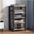 HiFi Rack Printer Stand, 4-5-Tier Media Audio Tower Cabinet, Record Player Stand with Adjustable Shelves, Living Room Entertainment Media Equipment Storage Rack(Style B,50x60x100cm)