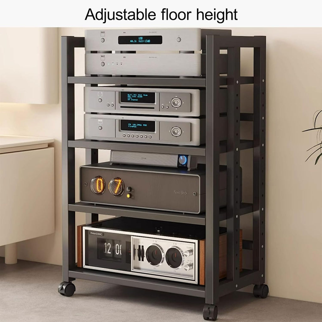 Stereo Cabinet, Media Stand Audio/Video Component, Audio Tower Rack with Adjustable Shelves, Equipment for Vinyl Record Player Stereo Receivers Audio Gear(40 * 120cm/15.7 * 47.2in)