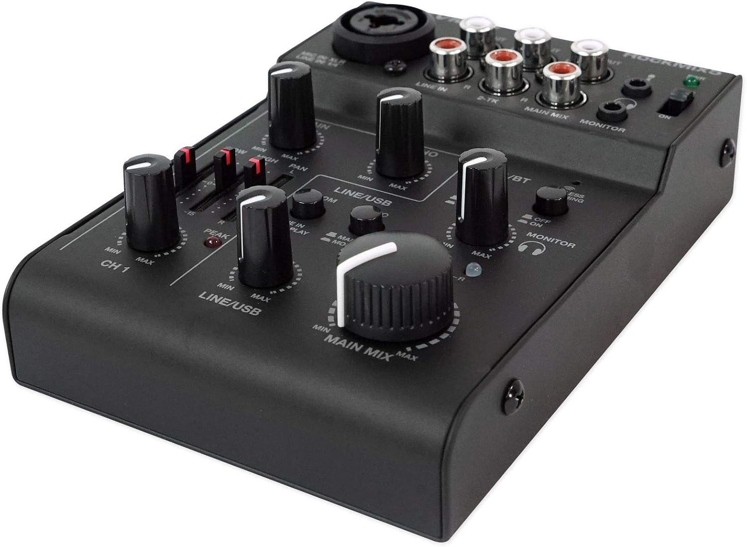 Rockville RockMix 5 Channel Pro Mixer Bundle PRO-M50 Headphones ROCKSHIELD Mic Isolation Shield RVES05 Stand + 512 Audio Warm Audio Skylight Microphone (5 Items)