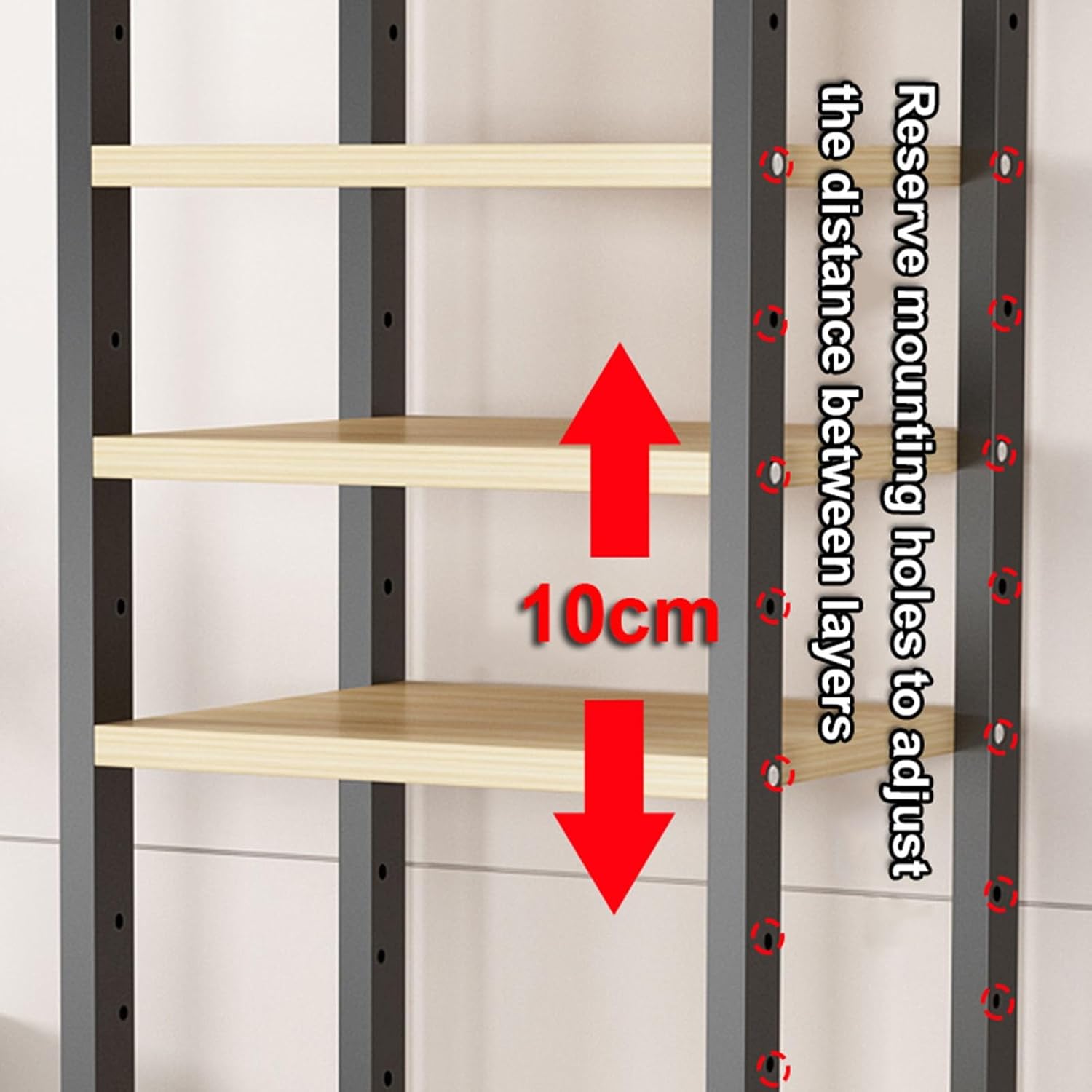 5/6/7/8 Tier Furniture Media Stand DVD CD Player Stand Audio Rack Power Amplifier Equipment Cabinet with Height Adjustable Wooden Shelf Multifunctional Storage Shelves ( Color : B-6 Tier , Size : 50x4
