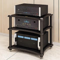 Audio Storage Rack, Media Stand, Audio Rack Stand, Audio Rack Tower Heavy Duty for Audio Equipments 4 Sizes 2 Colors,Black3 Layer