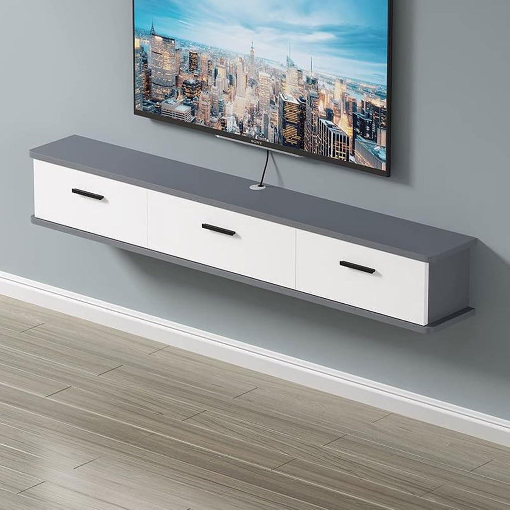 Wall Mounted TV Cabinet Floating TV Shelf Wall Shelf TV Stand Media TV Console TV Bracket Entertainment Center Storage Cabinet for Office Bedroom Living room Audio-visual Equipment Shelves Book Shelf