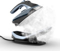 Rowenta Freemove Cordless Iron with Steam, 1600 Watts, Stainless Steel Soleplate, Rapid Heating, Portable Steamer for Clothes, Rechargeable for Wireless Ironing, Handheld Steamer Iron, Blue, DE6730
