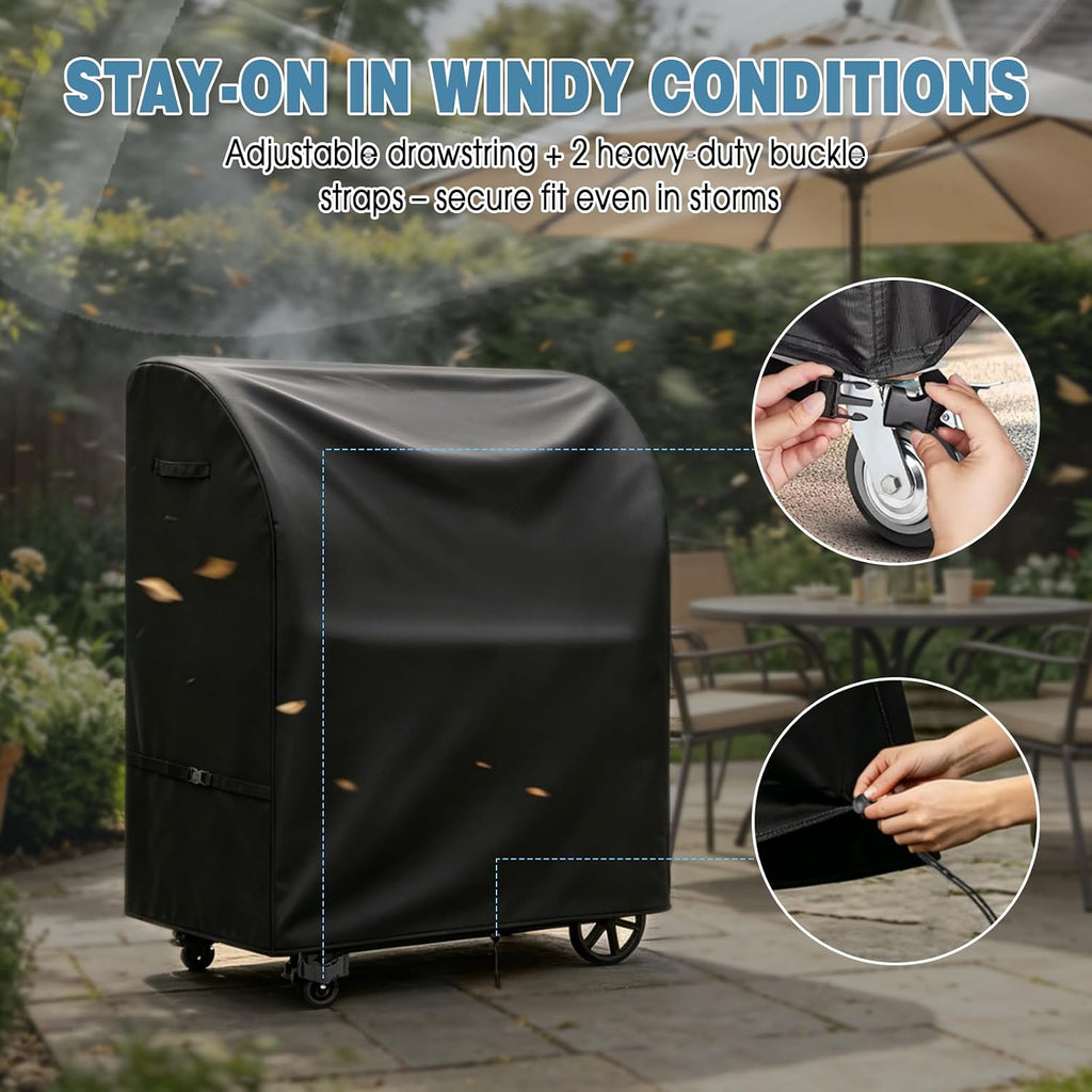 Santa Maria Grill Cover for Backyard Discovery Argentine Wood Fire & Charcoal BBQ Grill, Waterproof Heavy Duty BBQ Cover-29 D x 59' W x 64' H