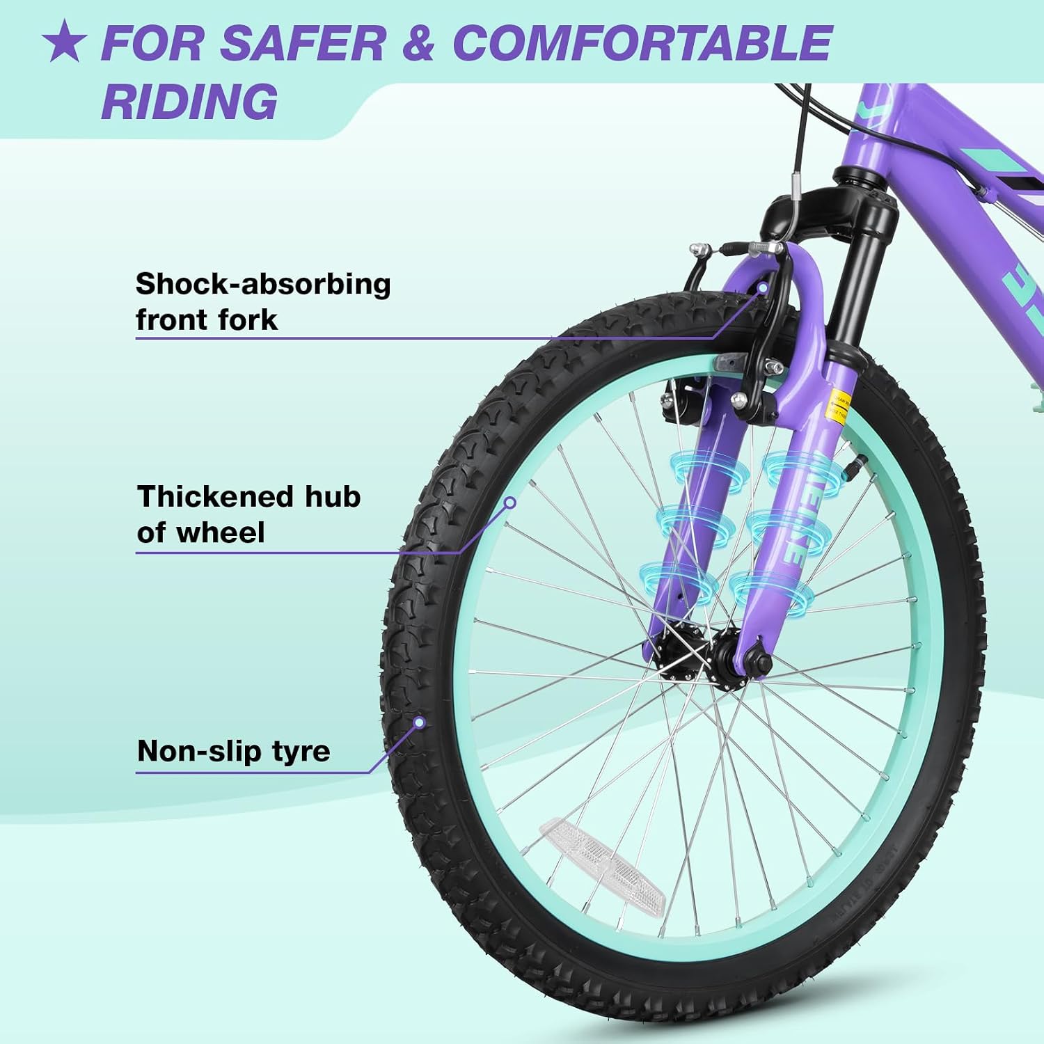 WEIZE 20 24 Inch Kids Mountain Bike,Kids Bike for Girls Age 6-14 Year Old,6 Speed Kid Bicycle with Front Suspension Fork,Adjustable Seat Height,High-Carbon Steel Frame,Ideal for Girl Adventurers