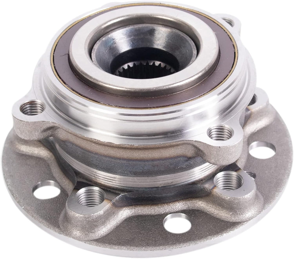 TRQ Front Left and Right Wheel Bearing and Hub Assembly Set 2 Piece Compatible with 15-21 Mercedes-Benz C300 4Matic 16-18 GLC300 4Matic 2021 GLC300 4Matic 17-19 E300 4Matic 19-21 E450 4Matic