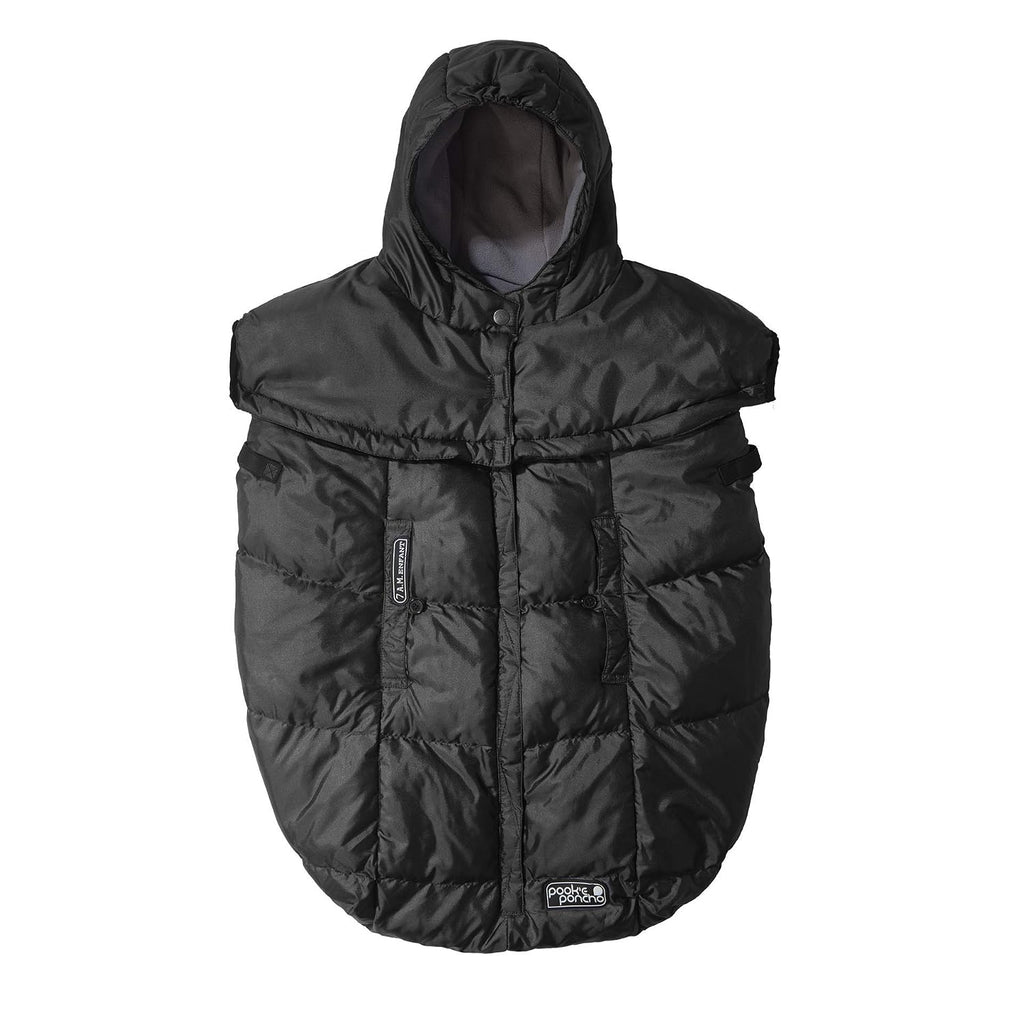 7AM Pookie Poncho Cover for Baby Carrier - Water Repellent & Ultra Soft Micro-Fleece Lining Bunting Bag with Adjustable 2 Hoods, Multifunctional Stroller & Winter Car Seat Cover | (0-4T)