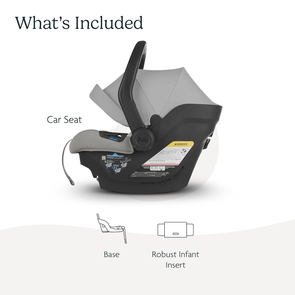 UPPAbaby Mesa Max Infant Car Seat/Base with Load Leg and Robust Infant Insert Included/Innovative Safety Features + Simple Installation/Direct Stroller Attachment/Anthony (White+Grey Chenille)