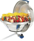 Magma A10-215 Marine Kettle Portable Gas Grill - Stainless Steel BBQ for Boats - Wind-Resistant Design, Safe Propane Connection, Stay Cool Handle - 17' Diameter