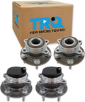 TRQ Front and Rear Wheel Bearing and Hub Assembly Set 4 Piece Compatible with 15-20 Ford Fusion Drive 14 Fusion Drive 15-16 Lincoln MKZ Drive