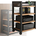 4 Tier Furniture Media Rack DVD CD Player Stand Audio Rack Power Amplifier Equipment Cabinet with Height Adjustable Wooden Shelves Floor Standing Storage Rack(Color-1)